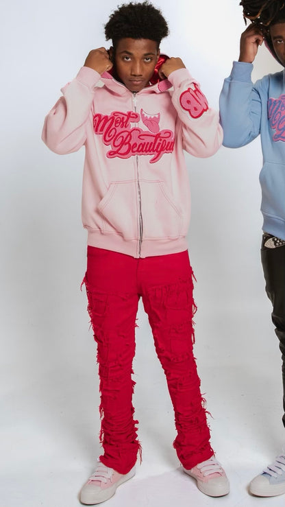 Most Beautiful Full Zip - Strawberry (Hoodie)