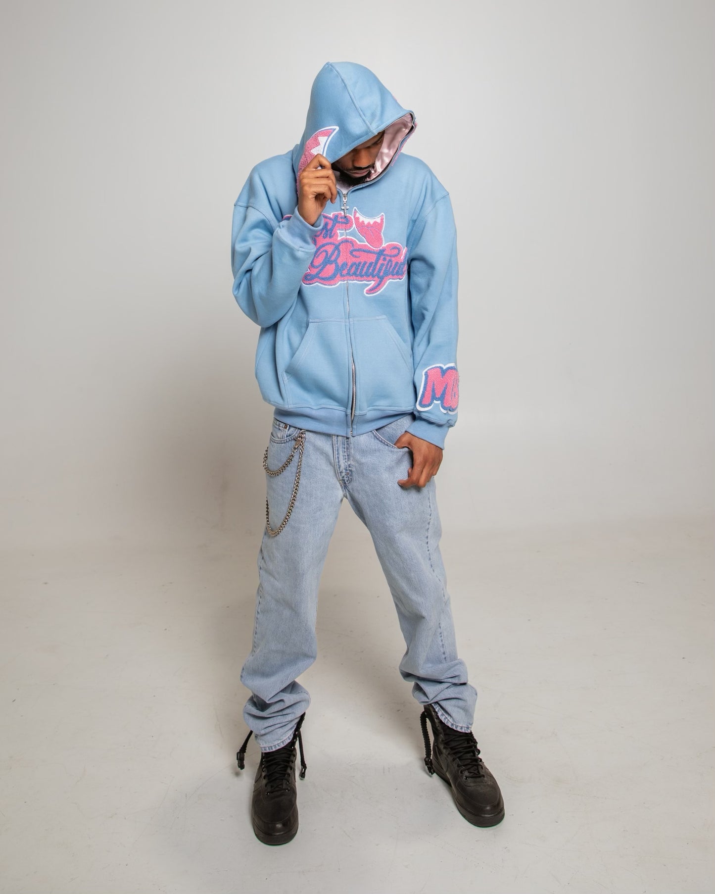Most Beautiful Full Zip - Blue (Hoodie)