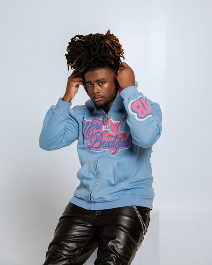 Most Beautiful Full Zip - Blue (Hoodie)