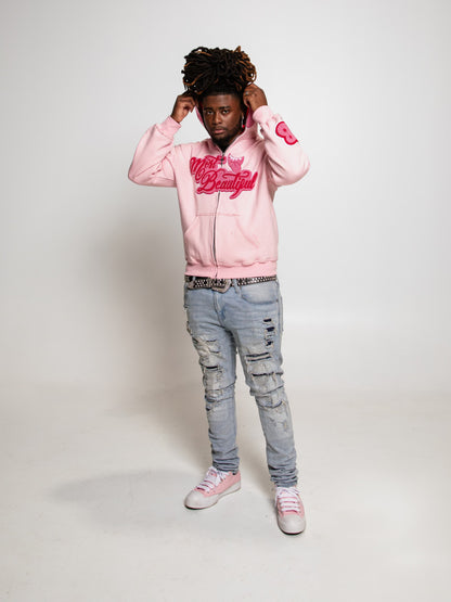 Most Beautiful Full Zip - Strawberry (Hoodie)