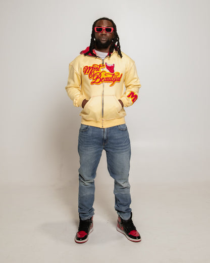 Most Beautiful Full Zip - Yellow (Hoodie)