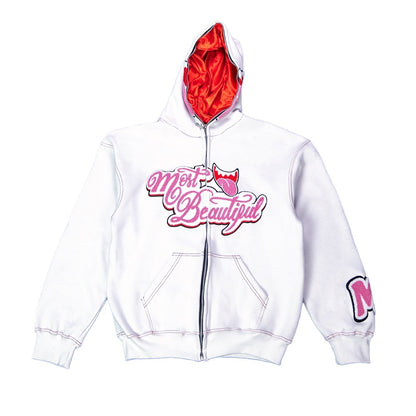 Most Beautiful Full Zip - White (Hoodie)